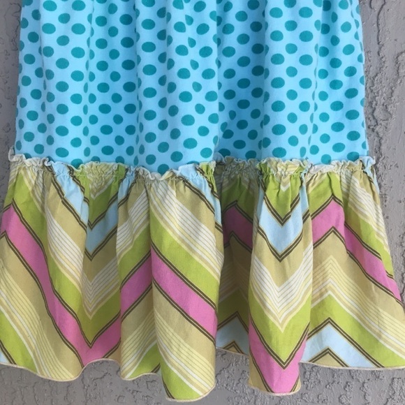 Cici & Ryann Girls Patchwork Print Tiered Cotton Dress 6X - Picture 4 of 9